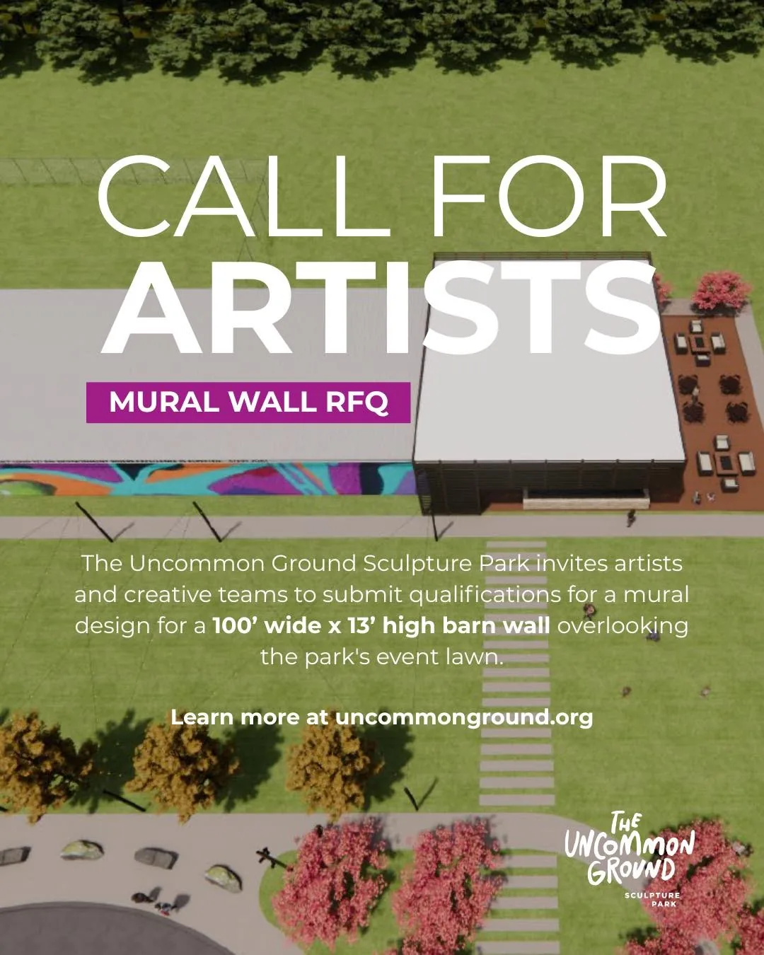 Uncommon Ground Sculpture Park Barn Wall Mural RFQ, Edmond OK — $1,000 Proposal Stipend